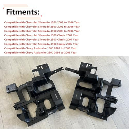 Headlight Bracket Compatible with Chevy Silverado 2003 to 2007, for Chevrolet Avalanche 2003 2004 2005 2006 Year, for Headlamp Mounting Support