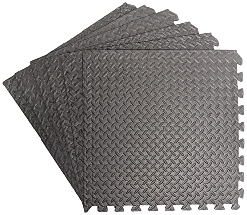 Interlocking Foam Tiles ½-inch Thick Exercise Mat - Soft Supportive Cushion for Exercising or Gym Equipment Floor Protection - SciencePurchase (24 Sqare Feet (6 Tiles))
