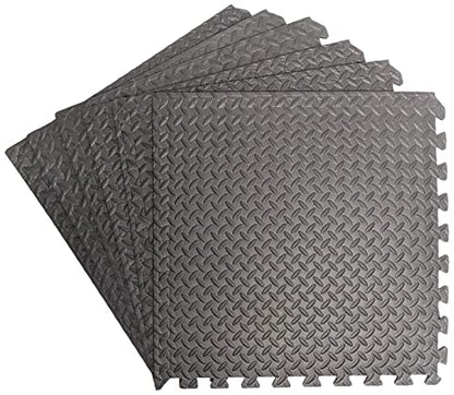 Interlocking Foam Tiles ½-inch Thick Exercise Mat - Soft Supportive Cushion for Exercising or Gym Equipment Floor Protection - SciencePurchase (24 Sqare Feet (6 Tiles))