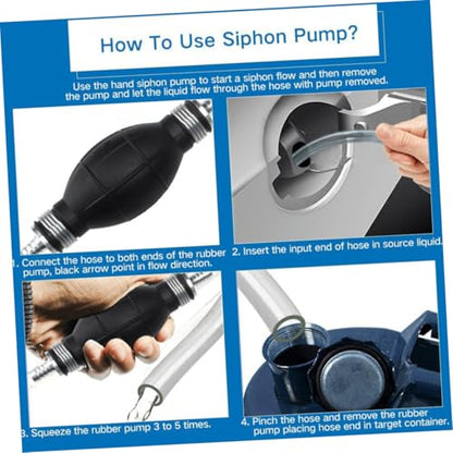 Manual Suction Hose Siphon Pump Kit for Car and Fish Tank, Practical Water and Oil Guide Tube with Sturdy Handheld Suction for Vehicle Fluid Transfer and Aquarium Water Change