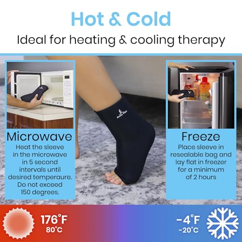 Vive Arctic Flex Ankle Ice Pack Wrap for Swelling - Adjustable Hot & Cold - size: Small