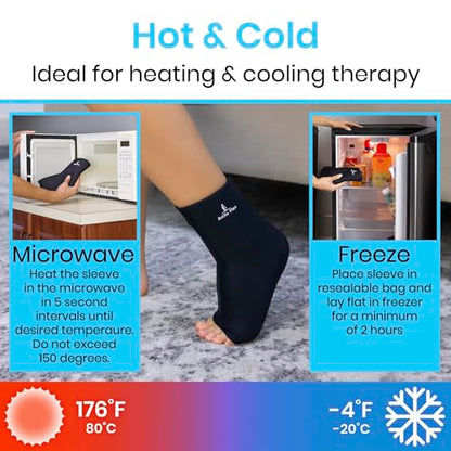 Vive Arctic Flex Ankle Ice Pack Wrap for Swelling - Adjustable Hot & Cold - size: Small