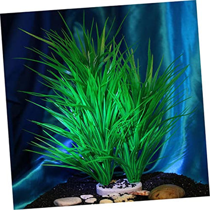 balacoo Green Lifelike Aquatic Scallion Grass for Fish Tank Decoration Realistic Artificial Water Plants with Base for Aquarium Landscape Simulated Scenery
