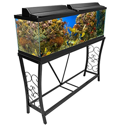 Aquatic Fundamentals Metal Aquarium Stand (55 Gallon, Black) - color: Black, size: 55 Gallon