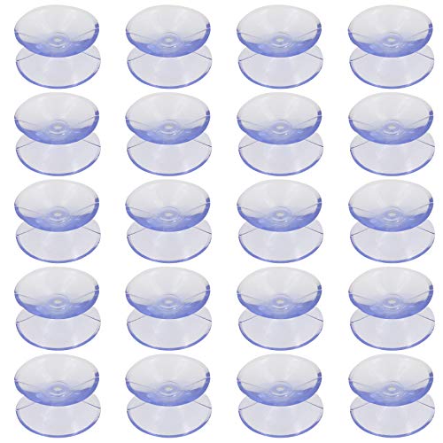 Jiozermi 20 PCS Double Sided Suction Cups Without Hooks Sucker Pads for Glass Plastic 20mm/0.8 Inch - size: 20mm, 20 Pcs