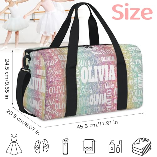 Custom Dance Bag for Dancer, Light Colorful Rainbow Glitters - color: Light Colorful