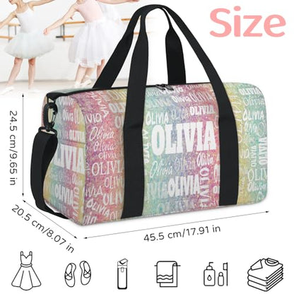 Custom Dance Bag for Dancer, Light Colorful Rainbow Glitters - color: Light Colorful