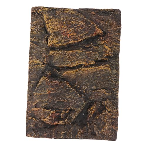 POPETPOP 3D Bearded Dragon Tank Background Rock Terrarium Background, Reptile Terrarium Decoration 3D Background Board Fish Tank Lifelike Board (PU62-3) Reptile Tank Decoration Custom Pictures