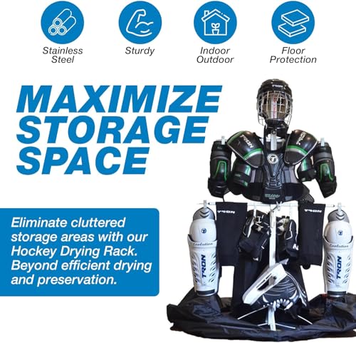Wet Gear-Hockey Equipment Dryer Rack: Metal Locker Deluxe Model
