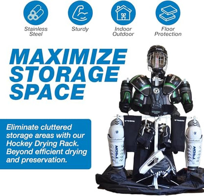 Wet Gear-Hockey Equipment Dryer Rack: Metal Locker Deluxe Model