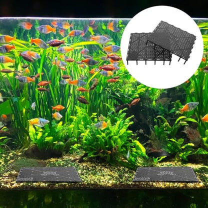 TEHAUX Fish Tank Bottom Filter Plate 5.70 X 5.70 Inch PVC Splicing Undergravel Aquarium Filter for Gravel Compaction Prevention and Water Flow Enhancement 20 Pack
