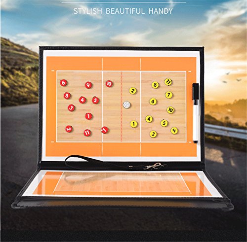 FantasyDay Volleyball Coach Board with Magnetic Pieces and Dry Erase Marker - Leather Magnetic Tactic Board Foldable Strategy Coaching Clipboard #1