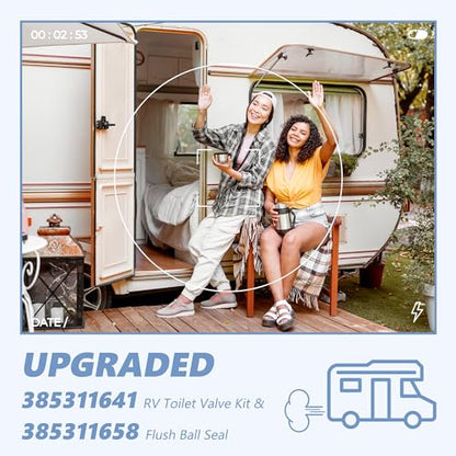 Funmit RV Toilet Water Valve Kit Replaces 385311641 Compatible with Dometic Pedal flush Toilets 300 310 320 | Prevent leakage | Increased Freeze Resistance, 1 Set, Includes Hose Clamp and Fasteners