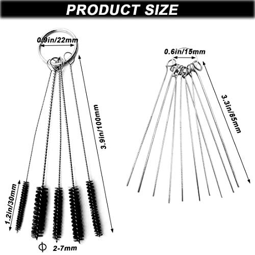 21 Pieces Nylon Mini Cleaning Brush Set Metal Straws Air Brush Spray Gun Humming Bird Feeders Coffee Machine Tubing Pipe Cleaner Nozzle