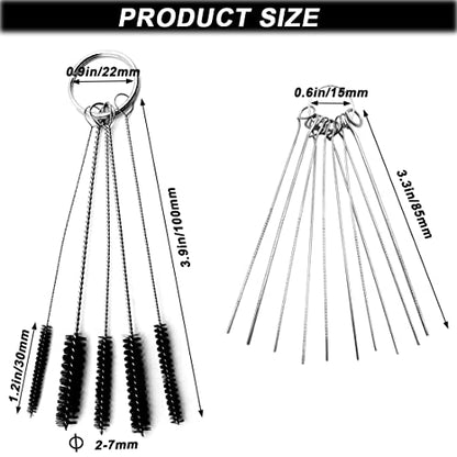 21 Pieces Nylon Mini Cleaning Brush Set Metal Straws Air Brush Spray Gun Humming Bird Feeders Coffee Machine Tubing Pipe Cleaner Nozzle