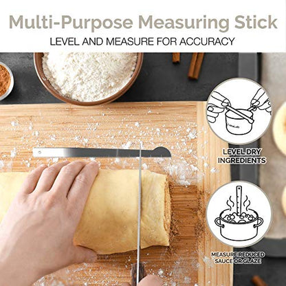 22-Piece Stainless Steel Measuring Cups and Spoons Set, Tad Dash Pinch Smidgen Drop Mini Measuring Spoons, Measuring Stick Leveler, Measurement Conversion Chart Fridge Magnet, (Charcoal) - color: Charcoal