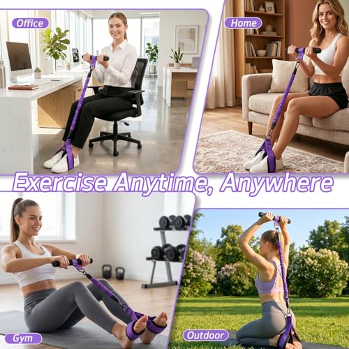 Upgraded Pedal Resistance Band with Handle | Natural Rubber Foot Pedal Resistance Bands, Multifunction Fitness Bands for Abdomen, Waist, Arm, Leg, Pilates