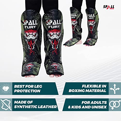 MMA Shin Instep Pad Kick Thai Pad Kick Boxing Guard Protector Leg Foot Guard(Green Black-XS)