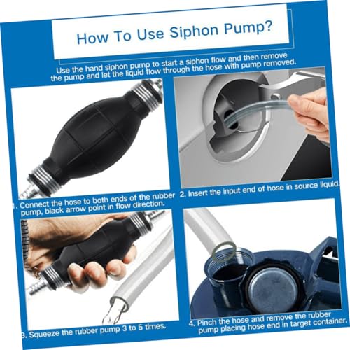 NUOBESTY Manual Suction Hose for Car Oil Transfer, Practical Guide Oil Tube with Flexible Siphon Pump for Automotive Fuel and Fish Tank Water Change