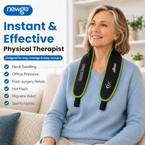 NEWGO Neck Ice Wrap – 45-Min Cooling Relief for Pain & Hot Flashes