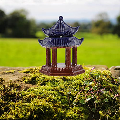 balacoo Ceramic Pavilion Aquarium Decor 3.93In Mini Pagoda Fish Tank Ornament for Aquatic Landscaping and Zen Garden Aquarium Decoration