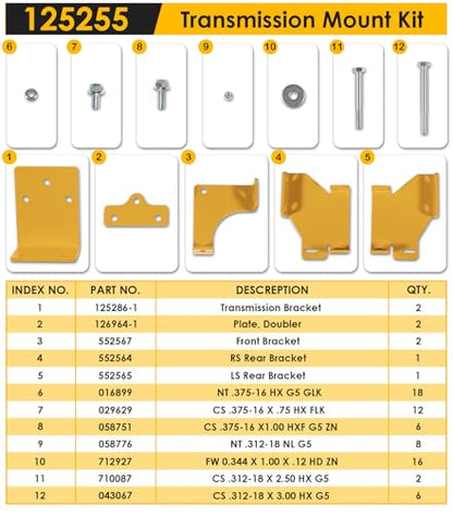 Upgraded 125255 Hydro Transmission Brackets Kit for Hustler Raptor Zero Turn Mower 552564 552565 552566 552567, Thicker Brackets Replacement Service Kit for Hustler Raptor SD SDX 42" 48" 54" & 60"