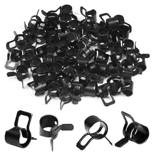 60Pcs 0.2"(5mm) ID Spring Band Hose Clamps, 3/16" ID Fuel Line Hose Clamp, Low Pressure Air Clamp, Water Pipe Air Tube Silicone Vacuum Hose Clamp, Bushing Automotive Replacement Fastener - size: 5mm, style: 60-Packs