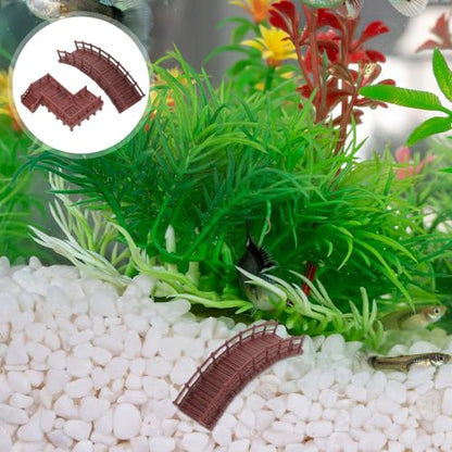ibasenice 4pcs Micro Landscape Ornaments Aquarium Statue Decorations Z-Shaped Bridge and Mini Arch for Fish Tank Landscaping Asian Bonsai Fairy Garden Figures