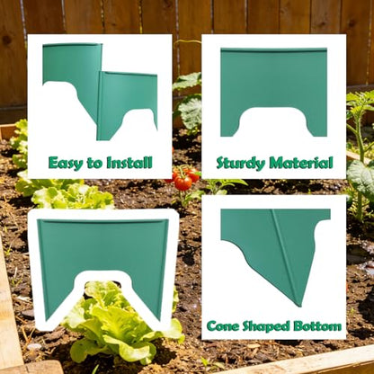 30pcs Planting Grow Rings, Planting Protective Round Edging, Interlocking Garden Plant Rings, Adjustable Diameter Range 8.2-15.7 in, for Deep Watering Vegetables, Herbs and Flowers (Green)