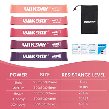 WIKDAY Resistance Bands with Handles for Exercise,beginners - color: 150LBS COLOR-PINK LOOP