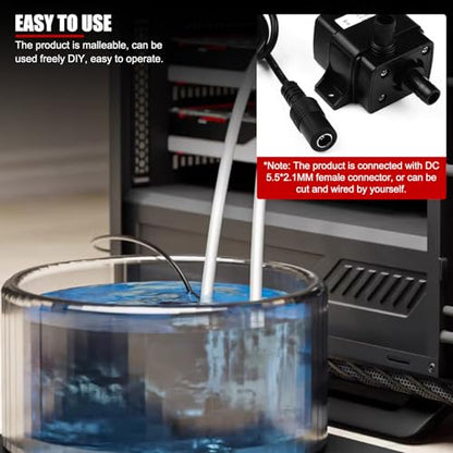 12 Volt Solar, Aquarium Water Pumps, Brushless Submersible Pump Dc12v 240l/H Ultra Quiet Brushless Motor Pump Mini Submersible Water Pump for Aquarium Fish Tank Hydroponic Fountains