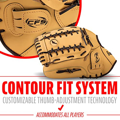 Franklin Sports Field Master Baseball Glove - color: Camel, style: 12" - Trapeze Web