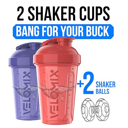 VELOMIX 2 Pack 20oz Protein Shaker Bottle for Protein Mixes, Blush Storm - color: C1) Blush Storm