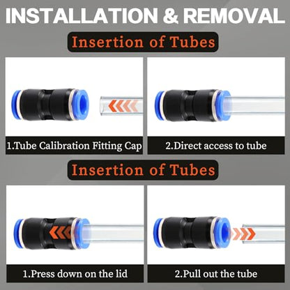 70 PCS Push to Connect Fitting 1/4 Inch Complete Assortment Kit NPT Thread Air Line Fitting OD 1/4" to 1/4" 1/2" 3/8" 1/8", Quick Connect Quick Release Air Hose Fitting - size: 70pcs kit