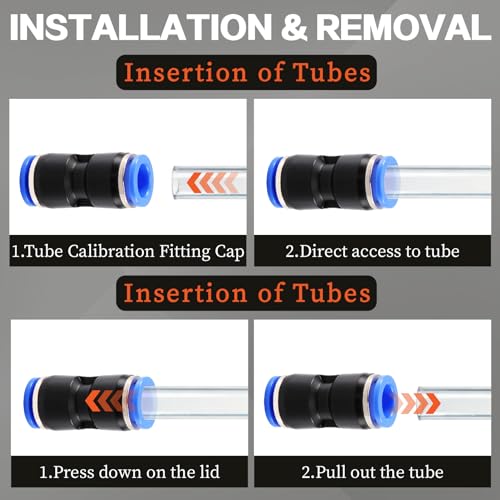 60 PCS Push to Connect Fittings 1/4 Inch Assortment Kit OD 1/4" Tube to 1/4" 1/2" 3/8" 1/8" NPT Thread Air Hose Quick Connect Fitting Air Line Fittings Quick Release Fitting - size: 60pcs kit