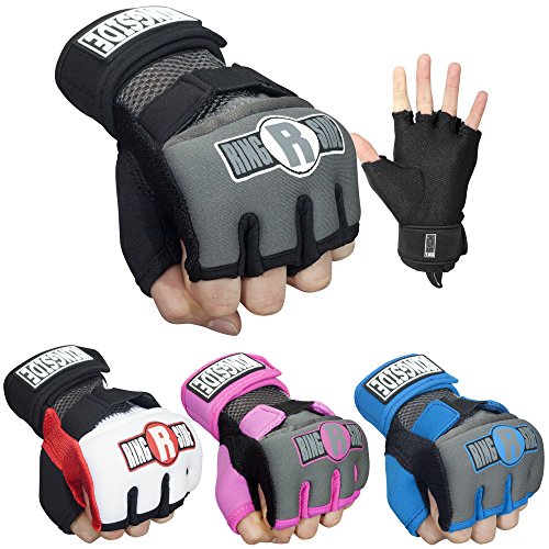 Ringside Gel Boxing MMA Hand Wraps - color: Grey/Black, size: Medium