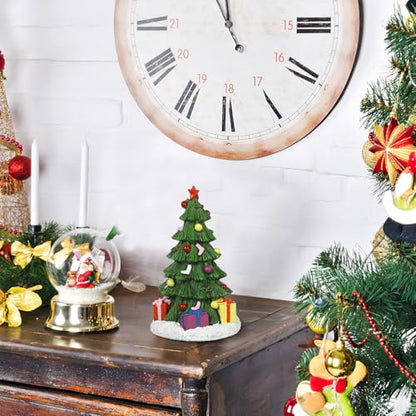 Ipetboom Reptile Decor Christmas Tree Aquarium Decorations Miniature Resin Landscape Ornaments for Holiday Fish Tank Supplies Table Decor Aquarium Christmas Tree