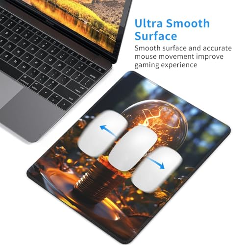 Mouse Pad Washable Mousepad with Non-Slip Rubber Base Light Bulb Mouses Mat for Laptop Desk Pad Gaming Mousepad for Office Computer Home 10x12Inch - color: Light Bulb