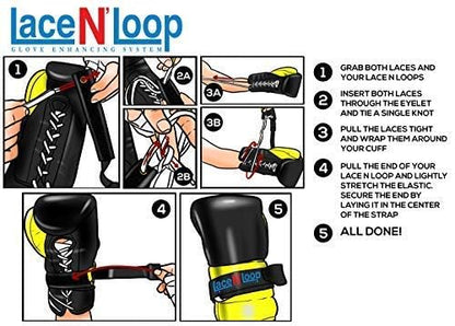 Lace N Loop Straps (Pair) - Lace-Up Boxing Glove Converter - color: Patriotic