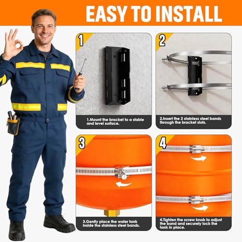Expansion Tank Mounting Bracket for Hot Water Heater -Thermal Expansion Tank Wall Mount 2 Earthquake Straps, Support 1-5 Gal Tanks up to 13" Dia,5lb Propane Tank Holder for RV & Mobile Home,2-Pack