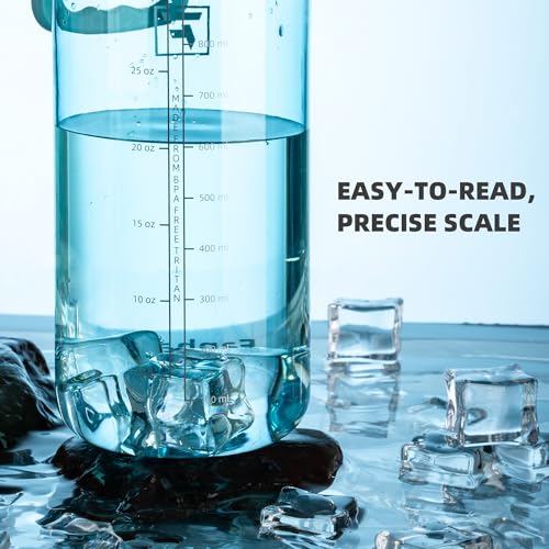 Fanhaw 32 oz Clear BPA-Free Tritan Water Bottle with Fast-Flow Spout Lid, BPA-Free & Leak-Proof Wide-Mouth Reusable Bottle for Gym, School & Office, Back to School Essentials (Baby Blue) - color: Baby Blue, style: 1 Pack