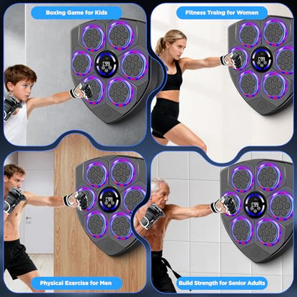 Music Boxing Machine with Gloves, Wall Mounted Boxing Trainer for Home Use