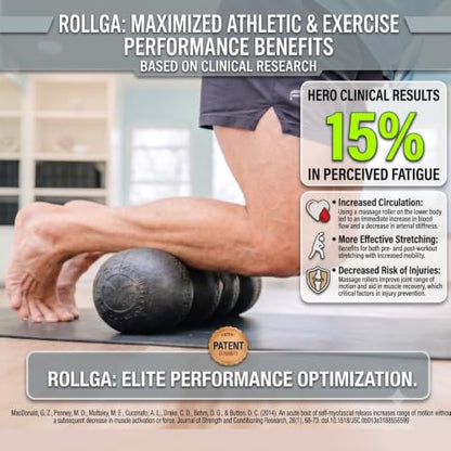 Rollga LITE - High Density Foam Roller for Exercise & Back Pain, 18 inches - color: White