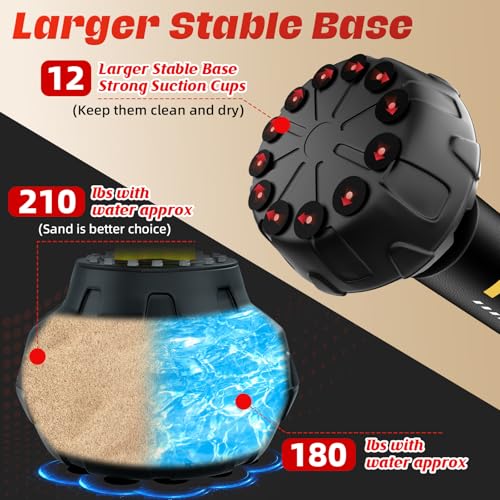 Standing Heavy Boxing Bag for Adult, Freestanding Punching Bag with 12OZ Pro Boxing Gloves and Wrapped Gloves, Boxing Bag with Suction Cup Base, Men Stand Kickboxing Bag for Home Office Gym Training
