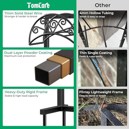 TomCare Garden Hose Holder Upgraded Water Hose Holder Heavy Duty 4 Spikes Hose Hanger Holds 160 Feet Hoses Stable Freestanding Hose Storage Organizer for Outside Yard - color: Matte Black