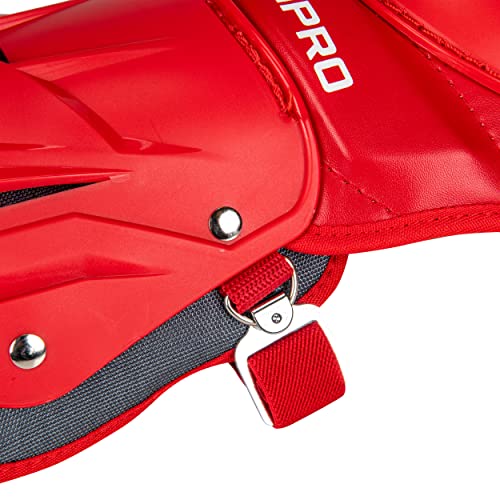 Champro Optimus Pro Catcher/Umpire Leg Guards - color: Scarlet, size: 14.5"