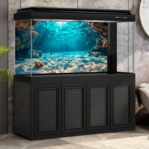 Under The Sea Tropical Seabed Aquarium Background Underwater Coral Reef Ocean Floor Fish Tank Background Stunning Sunray Crystal Clear Undersea Cave Sands Reptile Tank Terrarium Backgrounds 48x18in