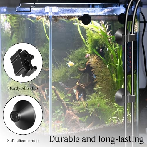 20 Pcs Aquarium Suction Cups with Clips Small Suction Cup Wire Holder Fish Tank Air Pump Accessories for 3/16" Air Hose Holder