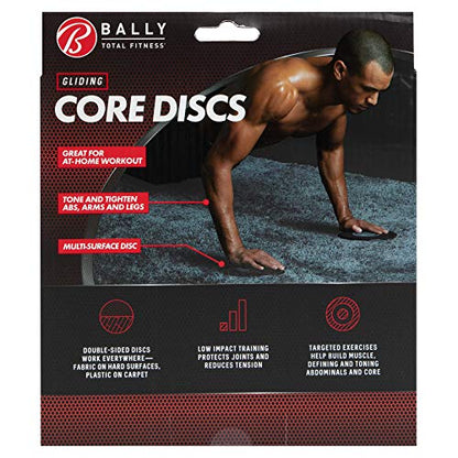 BALLY TOTAL FITNESS Gliding Core Discs, Black