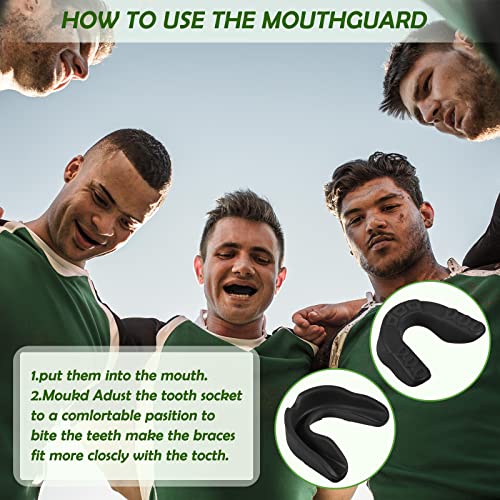 Frienda 50 Pcs Youth Football Mouth Guards Bulk Mouthpiece - color: White, Black